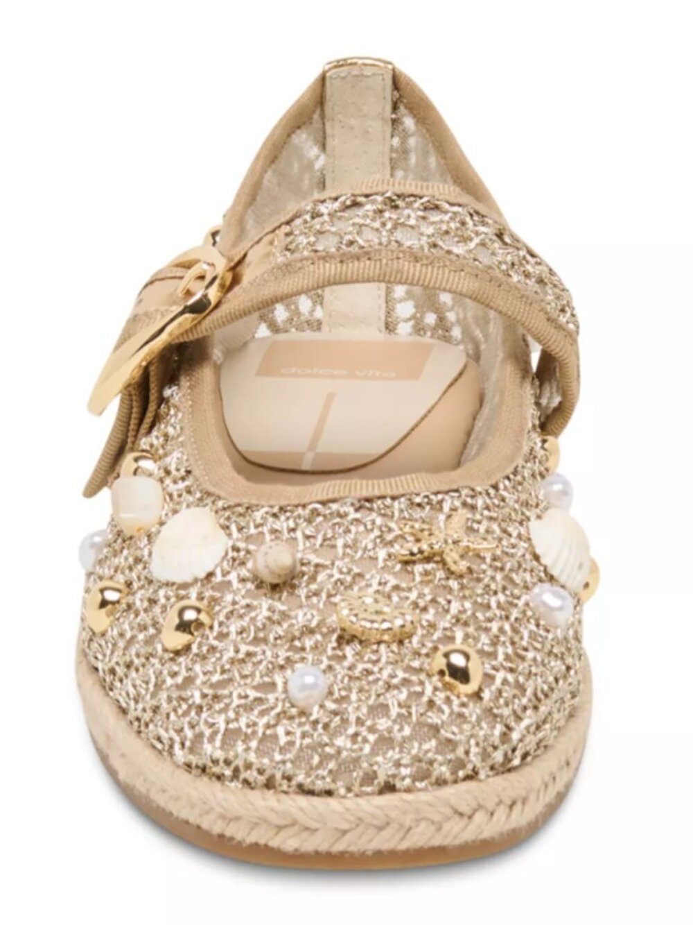 Dolce Vita Ralph Women’s Ballet Flats Gold Beaded Raffia Size 6 NWT - Picture 3 of 8